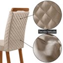 Ver imagem 4 de Mesa de Jantar Carolina 180cm Tampo MDF Vidro Canto Copo com 6 Cadeiras Lorena Moderna Mobília