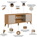 Ver imagem 5 de Rack para Sala de Estar TV 70 pol 2 Portas 160cm Pilar L05 Jequitibá Off White Fosco - Lyam Decor