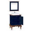 Ver imagem 2 de Gabinete para Banheiro 2 Portas com Cuba e Espelheira Dália 3057 - Azul Petróleo/imbuia Glazer