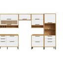 Ver imagem 2 de Cozinha Completa Modulada 100% MDF 6 Peças 11 Portas 6 Gavetas e Vidro 354cm Vicenza Espresso Móveis Branco/Amêndoa