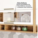 Ver imagem 6 de Cozinha Completa Modulada 100% MDF 6 Peças 11 Portas 6 Gavetas e Vidro 354cm Vicenza Espresso Móveis Branco/Amêndoa