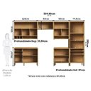 Ver imagem 3 de Cozinha Completa Modulada 100% MDF 6 Peças 11 Portas 6 Gavetas e Vidro 354cm Vicenza Espresso Móveis Branco/Amêndoa