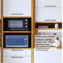 Ver mais imagens de Cozinha Completa Modulada 100% MDF 6 Peças 11 Portas 6 Gavetas e Vidro 354cm Vicenza Espresso Móveis Branco/Amêndoa
