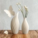 Ver imagem 3 de Kit Decoração 2 Vasos Elegante Luxo Mesa Sala Plantas Flor