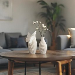 Kit Decoração 2 Vasos Elegante Luxo Mesa Sala Plantas Flor - 2