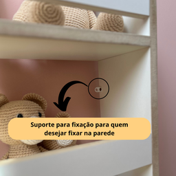 Revisteiro Estante Montessori Infantil para Livros Branco 70x70 Cm - 3