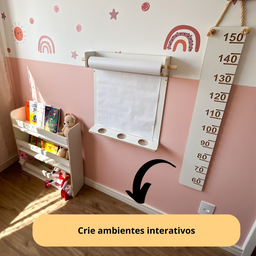 Revisteiro Estante Montessori Infantil para Livros Branco 70x70 Cm - 7