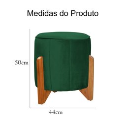 Puff Jade Pés em Madeira Veludo Cores - DS Estofados - Verde - 4