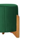 Ver imagem 2 de Puff Jade Pés em Madeira Veludo Cores - DS Estofados - Verde