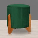Ver imagem 3 de Puff Jade Pés em Madeira Veludo Cores - DS Estofados - Verde