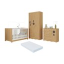 Ver imagem 1 de Quarto de Bebê Completo Berço Americano 3 em 1 Colchão Sonho Multimóveis Mp4639 Madeirado