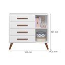 Ver imagem 4 de Quarto Bebê Q Encanto Retrô Branco Cômoda Sapateira 4 Gavetas e Berço Qmovi