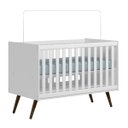 Ver imagem 5 de Quarto Bebê Q Encanto Retrô Branco Cômoda Sapateira 4 Gavetas e Berço Qmovi