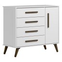 Ver imagem 3 de Quarto Bebê Q Encanto Retrô Branco Cômoda Sapateira 4 Gavetas e Berço Qmovi