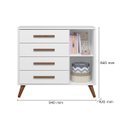 Ver imagem 4 de Quarto Bebê Q Encanto Retrô Branco Cômoda Sapateira 4 Gavetas e Berço Multifuncional 2x1 -