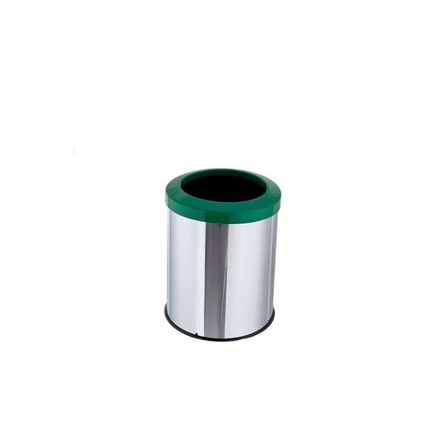 Lixeira Inox Aro Esmaltado 15 Litros Cozinha Banheiro Cesto - Verde