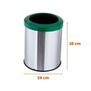 Ver imagem 2 de Lixeira Inox Aro Esmaltado 15 Litros Cozinha Banheiro Cesto - Verde
