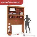 Ver imagem 5 de Guarda-Roupa Solteiro 2 Portas com Cabeceira Gênova Plus Off White/Freijó Wood/Off-White