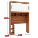 Ver imagem 4 de Guarda-Roupa Solteiro 2 Portas com Cabeceira Gênova Plus Off White/Freijó Wood/Off-White