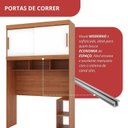 Ver mais imagens de Guarda-Roupa Solteiro 2 Portas com Cabeceira Gênova Plus Off White/Freijó Wood/Off-White