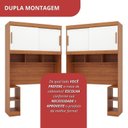 Ver imagem 7 de Guarda-Roupa Solteiro 2 Portas com Cabeceira Gênova Plus Off White/Freijó Wood/Off-White