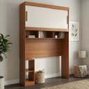 Ver imagem 1 de Guarda-Roupa Solteiro 2 Portas com Cabeceira Gênova Plus Off White/Freijó Wood/Off-White