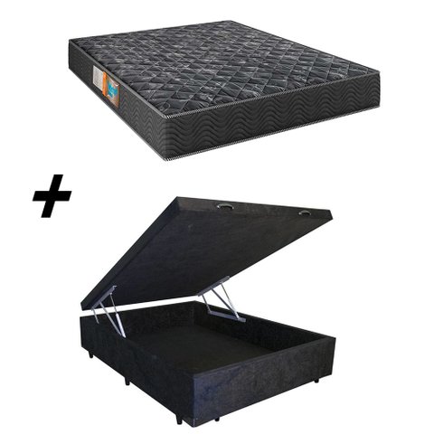 Cama Box Baú Casal + Colchão Portobel Verona D28 57x138x188