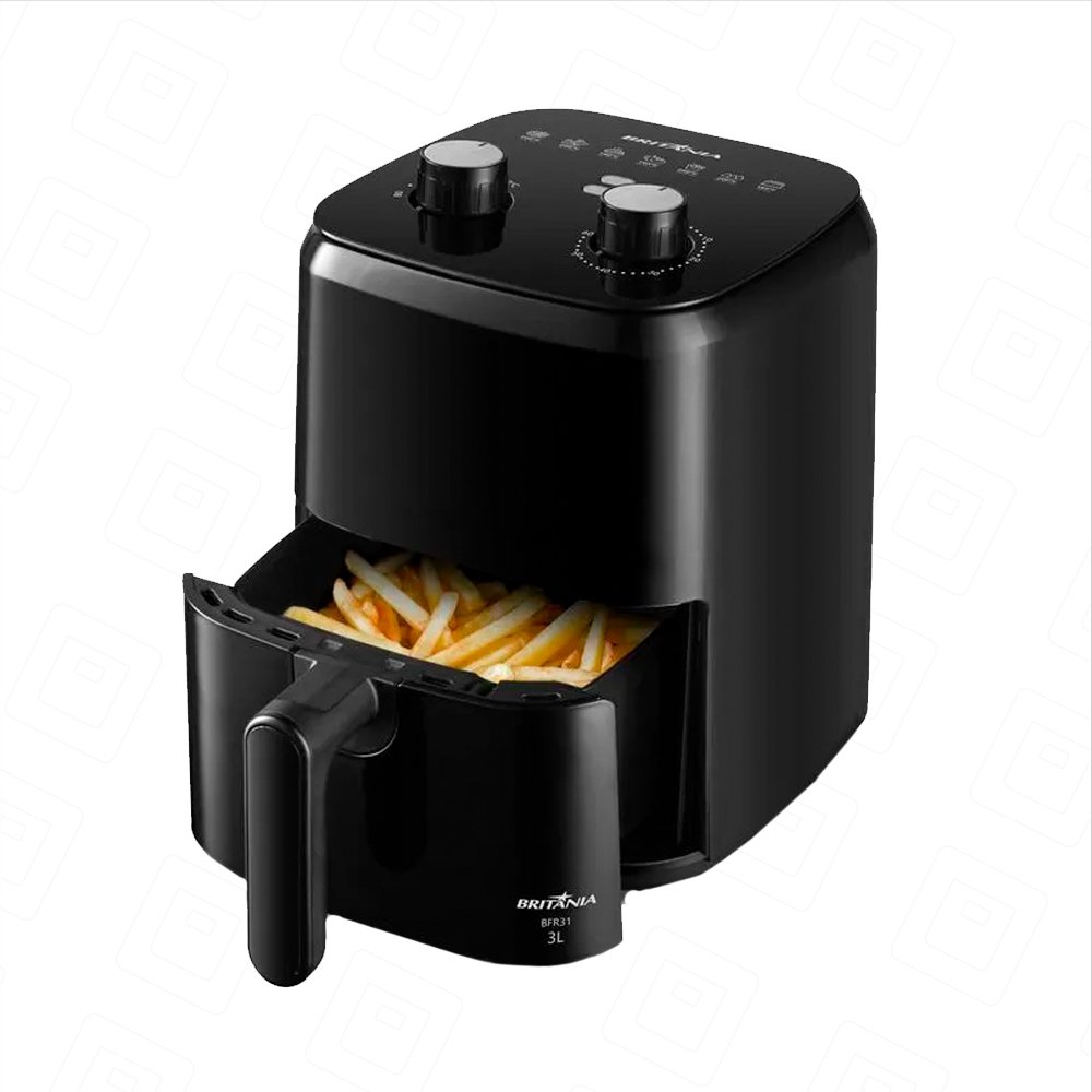 Fritadeira Air Fryer Britânia Bfr31 3l 1300w Preto - 127v - 3