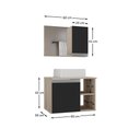 Ver imagem 3 de Conjunto Gabinete Banheiro Virtus 60cm - Gabinete + Cuba + Espelheira Madeirado Preto
