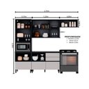 Ver imagem 3 de Cozinha Modulada 4 Peças 8 Portas 5 Gavetas MDF Dodradiça Slow Motion Lúmina Itatiaia Grafite/Fendi Cinza