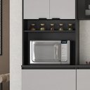 Ver imagem 5 de Cozinha Modulada 4 Peças 8 Portas 5 Gavetas MDF Dodradiça Slow Motion Lúmina Itatiaia Grafite/Fendi Cinza