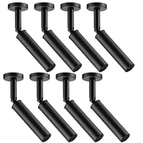 Jogo 8 Spots de Sobrepor Direcionável 15cm Alumínio Preto G9 Neo Dital Luminária de Teto