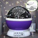 Ver imagem 7 de Luminaria Abajur Rotativa Festa Criança Neon Quarto Projetor Luz Ceu Estrelas Roxo