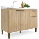 Ver imagem 2 de Balcão Pia Iara 120cm Dourado 3 Portas 1 Gaveta Multiuso