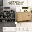 Ver mais imagens de Balcão Pia Iara 120cm Dourado 3 Portas 1 Gaveta Multiuso