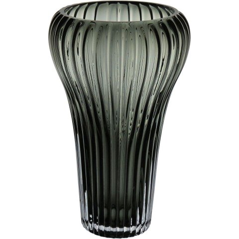 Vaso Decorativo Enfeite Redondo Home&co Vidro 28x17x17cm Fume