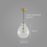 Pendente Caju Bronze Vidro Transparente 54cm 1e27 Bella - 3