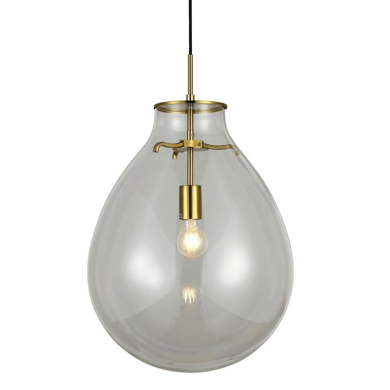 Pendente Caju Bronze Vidro Transparente 54cm 1e27 Bella