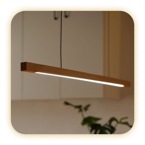 Luminária Pendente Decorativa de Teto em Madeira Maciça Pinho – 165cm Pinho