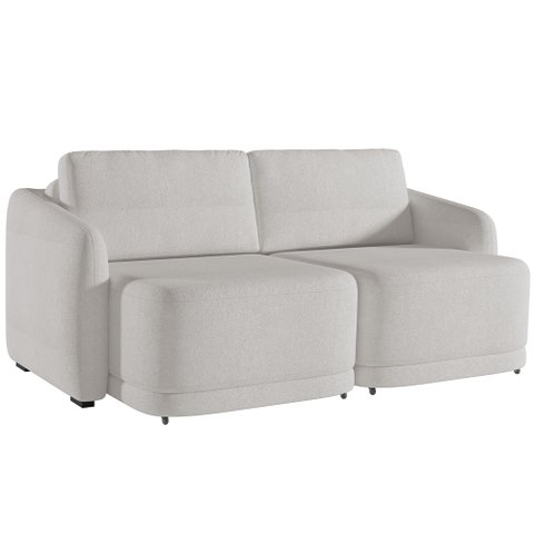 Sofá Cama para Sala de Estar 2 Lugares 196cm Montserrat K01 Bouclê Creme - Lyam Decor