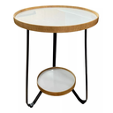 Ver imagem 1 de Mesa Lateral em Borda de Madeira Natural com Pés em Aço