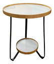 Ver imagem 1 de Mesa Lateral em Borda de Madeira Natural com Pés em Aço