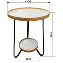 Ver imagem 4 de Mesa Lateral em Borda de Madeira Natural com Pés em Aço