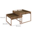 Ver imagem 3 de Conjunto Mesa de Centro Sala de Estar Design com Couro e Mdf:woodmel/dourado