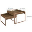 Ver imagem 2 de Conjunto Mesa de Centro Sala de Estar Design com Couro e Mdf:woodmel/dourado