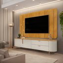 Ver imagem 1 de Painel com Bancada 241cm Avatar com Led e Detalhes Dourados para Tv até 75 G18 - Gran Belo
