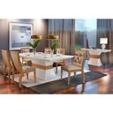 Ver imagem 4 de Mesa de Sala Jantar Ágata + Tampo Madeirado Reto 180x90cm Off White/Imbuia - Rufato