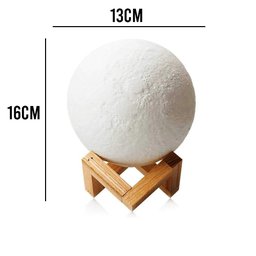 Lua Cheia Umidificador Luminária Touch Aromatizador Abajur Led 3d - 3