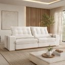 Ver imagem 2 de Sofá Retrátil e Reclinável Alto Padrão Molas Ensacadas Linho 2.10m Detroit:Bege