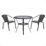 2 Cadeiras Maresia Aluminio Pintura Preta Fibra Sintetica Tr. Simples e Mesa Fortaleza Aluminio Pint - 1